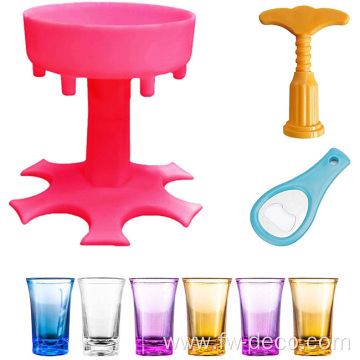 Beverage Dispenser - 6 Shot Glasses Dispenser Set